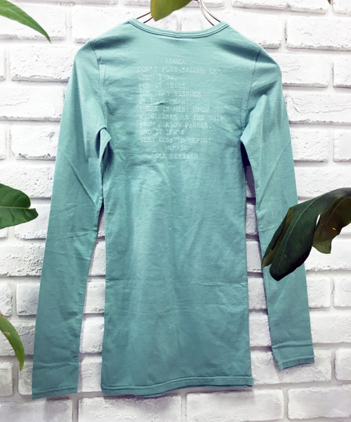 OLD BETTY'S(オールドベティーズ)の「ALOHA Bare Jersey Pocket T-shirts/ベアジャージーポケットTシャツ(Tシャツ/カットソー・レディース・杢グレー/ターコイズブルー/チャコール/ホワイト/ライトグレー/ブラウン/ベビーピンク/ダークブラウン/レッド系その他2/ブラック/ブルーグレー/サックスブルー/ブルーグリーン/グリーン/ロイヤルブルー/パープル/サーモンピンク/レッド/レッド系その他/チェリーピンク・FREE)」の10枚目の写真