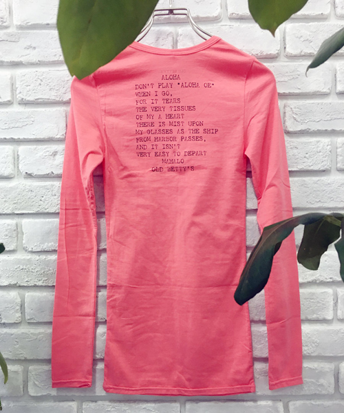 OLD BETTY'S(オールドベティーズ)の「ALOHA Bare Jersey Pocket T-shirts/ベアジャージーポケットTシャツ(Tシャツ/カットソー・レディース・杢グレー/ターコイズブルー/チャコール/ホワイト/ライトグレー/ブラウン/ベビーピンク/ダークブラウン/レッド系その他2/ブラック/ブルーグレー/サックスブルー/ブルーグリーン/グリーン/ロイヤルブルー/パープル/サーモンピンク/レッド/レッド系その他/チェリーピンク・FREE)」の20枚目の写真