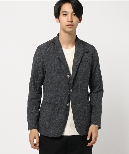 Ahe'hee（アヘヘ）の「Ahe'hee(アヘヘ)   別注ジャズネップ バーズアイ ジャケット（テーラードジャケット・メンズ・グレー/ブラック・MEDIUM/SMALL/LARGE/X-LARGE）」の3枚目の写真