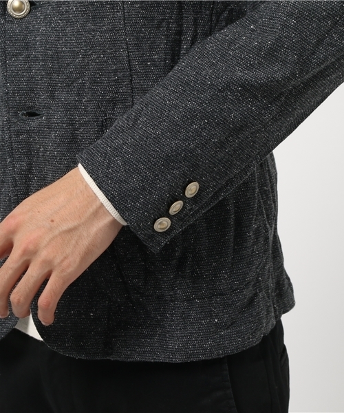 Ahe'hee（アヘヘ）の「Ahe'hee(アヘヘ)   別注ジャズネップ バーズアイ ジャケット（テーラードジャケット・メンズ・グレー/ブラック・MEDIUM/SMALL/LARGE/X-LARGE）」の7枚目の写真