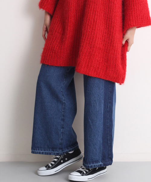 MERLOT（メルロー）の「サイドラインデニムワイドパンツ548-6527（デニムパンツ・レディース・ネイビー/ブルー・FREE）」の15枚目の写真