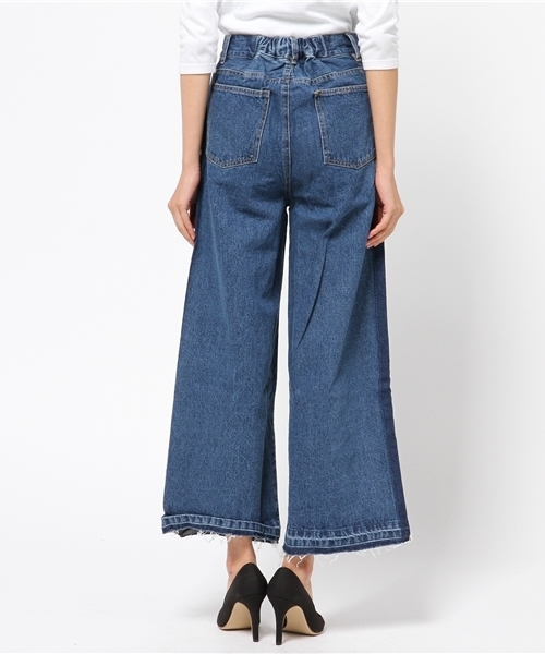 MERLOT（メルロー）の「サイドラインデニムワイドパンツ548-6527（デニムパンツ・レディース・ネイビー/ブルー・FREE）」の5枚目の写真