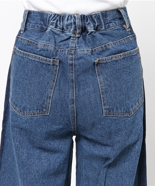 MERLOT（メルロー）の「サイドラインデニムワイドパンツ548-6527（デニムパンツ・レディース・ネイビー/ブルー・FREE）」の7枚目の写真