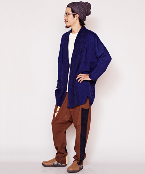 チャイハネ（チャイハネ）の「【チャイハネ】yul ミックスヤーンニットカーディガン（ユニセックス）（カーディガン/ボレロ・メンズ・ブルー/ベージュ/ブラック/カーキ/マスタード/ホワイト・FREE）」の20枚目の写真