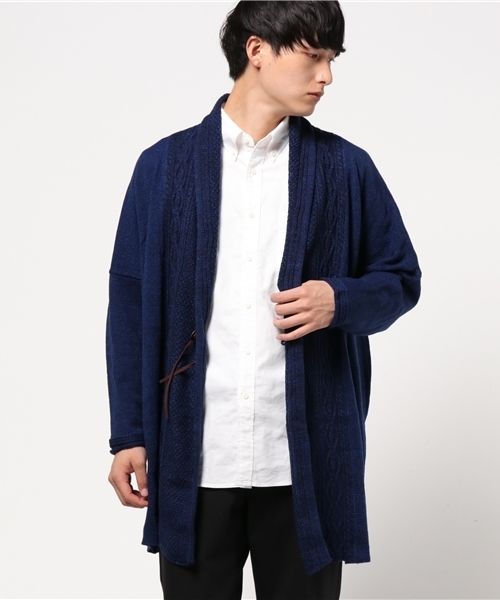 チャイハネ（チャイハネ）の「【チャイハネ】yul ミックスヤーンニットカーディガン（ユニセックス）（カーディガン/ボレロ・メンズ・ブルー/ベージュ/ブラック/カーキ/マスタード/ホワイト・FREE）」の8枚目の写真