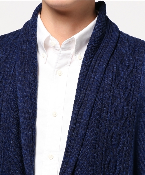 チャイハネ（チャイハネ）の「【チャイハネ】yul ミックスヤーンニットカーディガン（ユニセックス）（カーディガン/ボレロ・メンズ・ブルー/ベージュ/ブラック/カーキ/マスタード/ホワイト・FREE）」の9枚目の写真