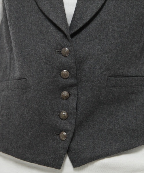 JOURNAL STANDARD（ジャーナルスタンダード）の「FLANNEL SHAWL COLLAR VEST（ベスト・レディース・ブラック/チャコールグレー・FREE）」の6枚目の写真