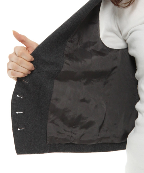 JOURNAL STANDARD（ジャーナルスタンダード）の「FLANNEL SHAWL COLLAR VEST（ベスト・レディース・ブラック/チャコールグレー・FREE）」の7枚目の写真
