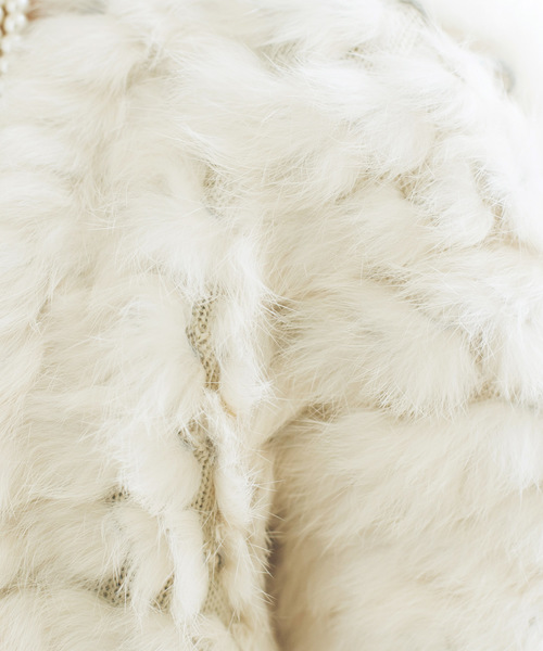 poláura シャギージャケットコート ホワイト ポローラ ファー