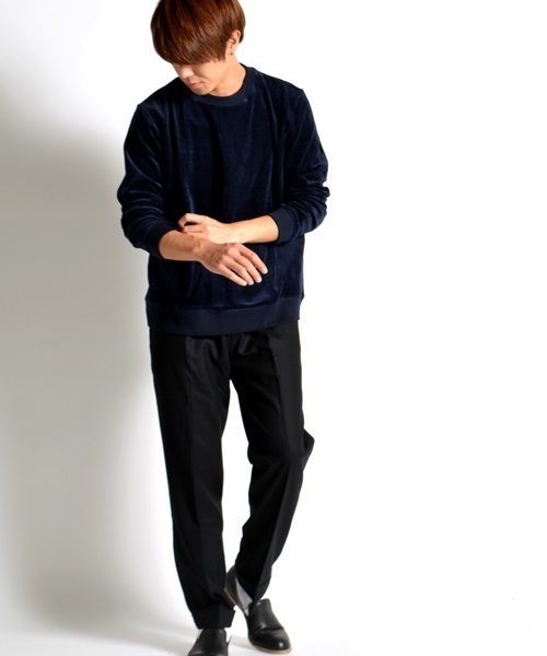 SHIPS JET BLUE（シップスジェットブルー）の「SHIPS JET BLUE: ベロアクルーネックカットソー（Tシャツ/カットソー・メンズ・ダークグレー/ネイビー/ブラック/ブルー・SMALL/MEDIUM/LARGE）」の12枚目の写真