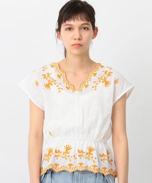 Another Edition(アナザーエディション)の「スラブ刺繍プルオーバー ◆(シャツ/ブラウス・レディース・ホワイト/ライム/レッド・フリー)」の6枚目の写真