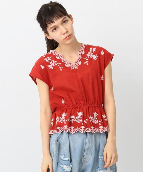 Another Edition(アナザーエディション)の「スラブ刺繍プルオーバー ◆(シャツ/ブラウス・レディース・ホワイト/ライム/レッド・フリー)」の9枚目の写真