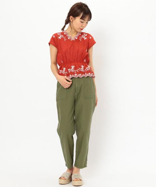 Another Edition(アナザーエディション)の「スラブ刺繍プルオーバー ◆(シャツ/ブラウス・レディース・ホワイト/ライム/レッド・フリー)」の21枚目の写真