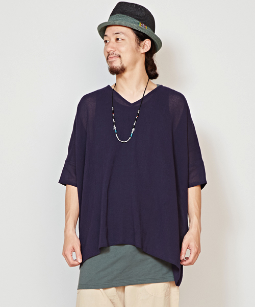 チャイハネ(チャイハネ)の「【チャイハネ】シンプルレイヤードトップス MEN'Sサイズ(その他トップス・メンズ・ネイビー/ベージュ/カーキ/ホワイト/ダークブルー/モカ/グリーン/ブラック/イエロー系その他/オレンジ・FREE)」の7枚目の写真