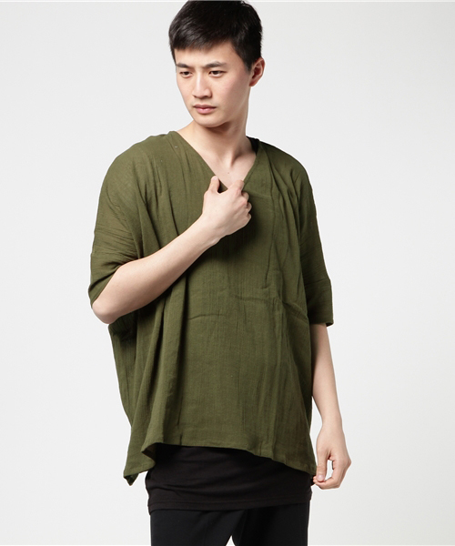 チャイハネ(チャイハネ)の「【チャイハネ】シンプルレイヤードトップス MEN'Sサイズ(その他トップス・メンズ・ネイビー/ベージュ/カーキ/ホワイト/ダークブルー/モカ/グリーン/ブラック/イエロー系その他/オレンジ・FREE)」の12枚目の写真