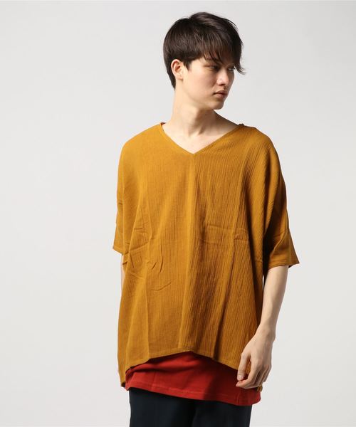 チャイハネ(チャイハネ)の「【チャイハネ】シンプルレイヤードトップス MEN'Sサイズ(その他トップス・メンズ・ネイビー/ベージュ/カーキ/ホワイト/ダークブルー/モカ/グリーン/ブラック/イエロー系その他/オレンジ・FREE)」の9枚目の写真