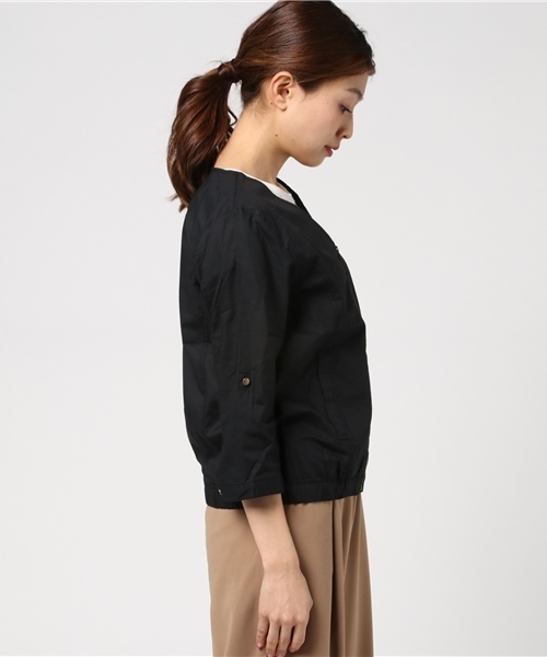 Honeys(ハニーズ)の「Vネックブルゾン(ブルゾン・レディース・ブラック/カーキ/ピンク/ネイビー/ベージュ・L/M)」の7枚目の写真