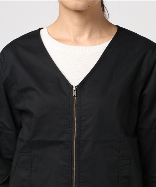 Honeys(ハニーズ)の「Vネックブルゾン(ブルゾン・レディース・ブラック/カーキ/ピンク/ネイビー/ベージュ・L/M)」の9枚目の写真