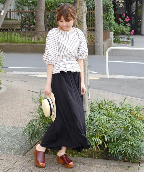 Khaju(カージュ)の「Khaju:2WAYストライプカシュクールブラウス③◇(シャツ/ブラウス・レディース・イエロー/ワイン・ONE SIZE)」の13枚目の写真