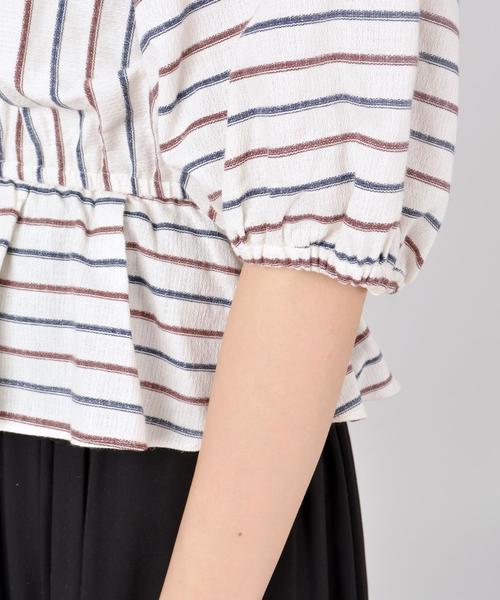 Khaju(カージュ)の「Khaju:2WAYストライプカシュクールブラウス③◇(シャツ/ブラウス・レディース・イエロー/ワイン・ONE SIZE)」の8枚目の写真