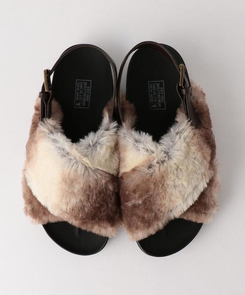 coen（コーエン）の「フェイクファークロスサンダル（サンダル・レディース・グレー/ブラウン・LARGE/MEDIUM/SMALL）」の4枚目の写真