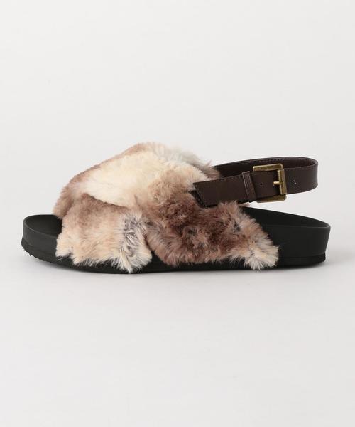 coen（コーエン）の「フェイクファークロスサンダル（サンダル・レディース・グレー/ブラウン・LARGE/MEDIUM/SMALL）」の5枚目の写真