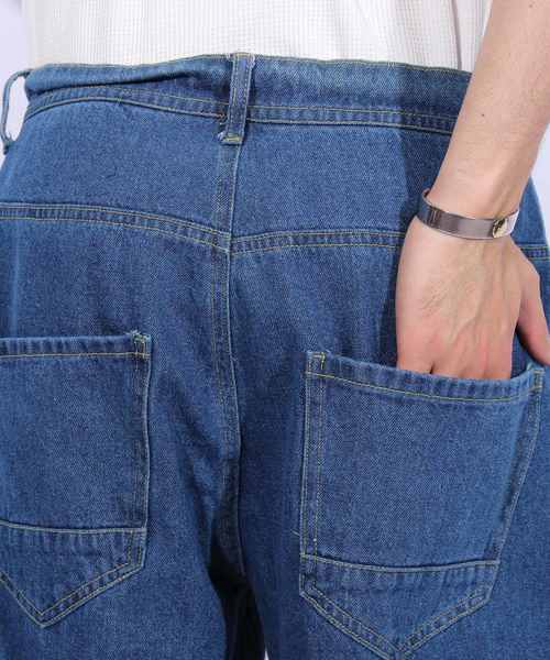 ８(eight)（エイト）の「デニム ルーズ バギー サルエルパンツ（デニムパンツ・メンズ・ブルー/ワンウォッシュ/ブラック/ブラック系その他/ブルー系その他2/ブルー系その他・LARGE/MEDIUM/SMALL）」の12枚目の写真