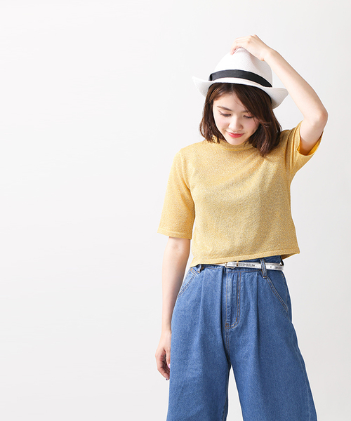 WEGO（ウィゴー）の「WEGO/ラメニットハイネックカットソー（Tシャツ/カットソー・レディース・イエロー/レッド/ピンク/ブラック・FREE）」の22枚目の写真