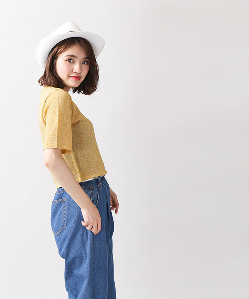 WEGO（ウィゴー）の「WEGO/ラメニットハイネックカットソー（Tシャツ/カットソー・レディース・イエロー/レッド/ピンク/ブラック・FREE）」の21枚目の写真