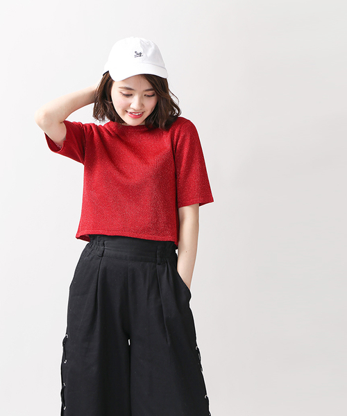 WEGO（ウィゴー）の「WEGO/ラメニットハイネックカットソー（Tシャツ/カットソー・レディース・イエロー/レッド/ピンク/ブラック・FREE）」の17枚目の写真