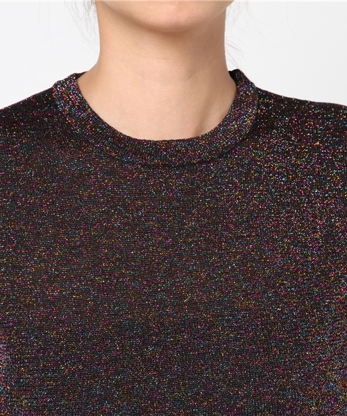 WEGO（ウィゴー）の「WEGO/ラメニットハイネックカットソー（Tシャツ/カットソー・レディース・イエロー/レッド/ピンク/ブラック・FREE）」の8枚目の写真