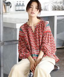 coen | 【Market】 パネルフラワープリントブラウス(シャツ/ブラウス)