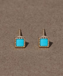 お値下げtalkative 天然石 ターコイズandダイヤピアス(両耳用) お値下げtalkative 天然石 ターコイズandダイヤピアス(両耳用