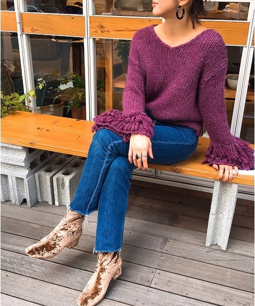 TODAYFUL（トゥデイフル）の「ヴェルヴェットソックスブーツ（ブーツ・レディース・ベージュ/ダークブラウン・38inch/37inch/36inch）」の12枚目の写真