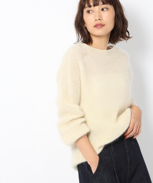 laboratory work(ラボラトリーワーク)の「【佐藤繊維】モヘヤシルクボトルネックプルオーバー【JAPAN MADE】(ニット/セーター・レディース・レッド/アイボリー/ミント/杢グレー・MEDIUM)」の2枚目の写真