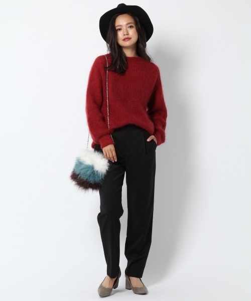 laboratory work(ラボラトリーワーク)の「【佐藤繊維】モヘヤシルクボトルネックプルオーバー【JAPAN MADE】(ニット/セーター・レディース・レッド/アイボリー/ミント/杢グレー・MEDIUM)」の7枚目の写真