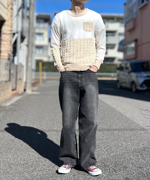 BEATJIVE（ビートジャイブ）の「ミックスニットクレイジーセーター メンズ（ニット/セーター・メンズ・ホワイト・2/3）」の4枚目の写真