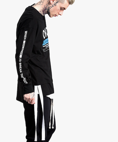 EMMA NOVEMBER (エマノーヴェンバー)の「レイヤードカットソー "EB"(Tシャツ/カットソー・メンズ・ホワイト/ブラック・FREE)」の3枚目の写真