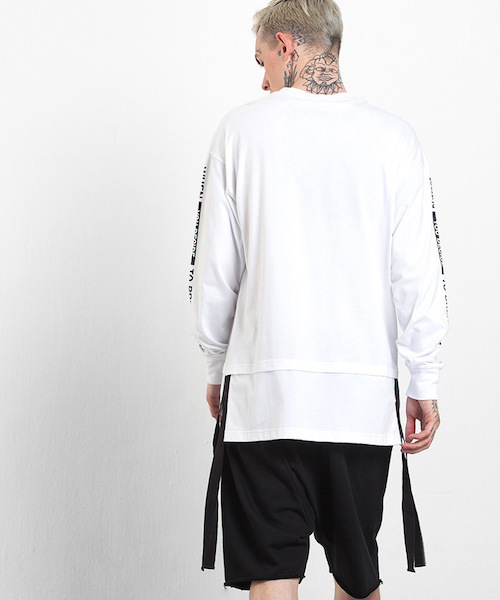 EMMA NOVEMBER (エマノーヴェンバー)の「レイヤードカットソー "EB"(Tシャツ/カットソー・メンズ・ホワイト/ブラック・FREE)」の9枚目の写真