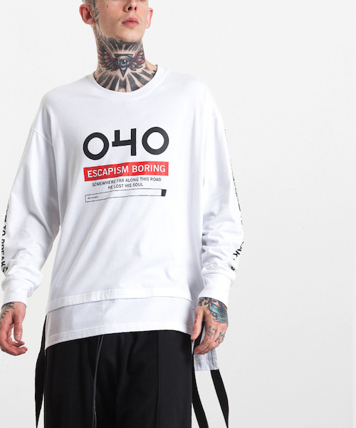 EMMA NOVEMBER (エマノーヴェンバー)の「レイヤードカットソー "EB"(Tシャツ/カットソー・メンズ・ホワイト/ブラック・FREE)」の10枚目の写真