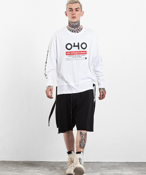 EMMA NOVEMBER (エマノーヴェンバー)の「レイヤードカットソー "EB"(Tシャツ/カットソー・メンズ・ホワイト/ブラック・FREE)」の11枚目の写真