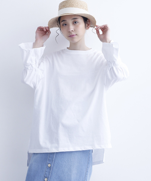 MERLOT（メルロー）の「キャンディスリーブカットソー6548（Tシャツ/カットソー・レディース・グレー/ピンク/ブラック/ホワイト・FREE）」の2枚目の写真