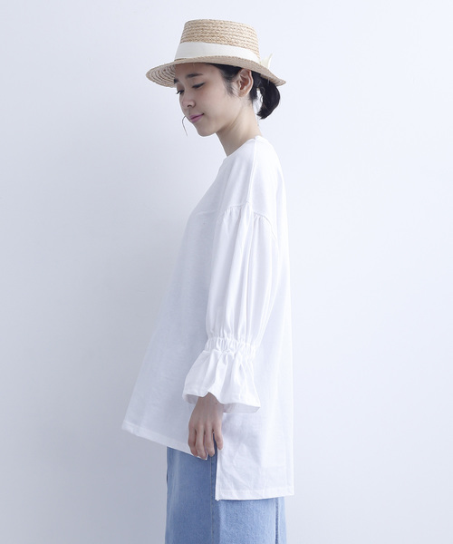 MERLOT（メルロー）の「キャンディスリーブカットソー6548（Tシャツ/カットソー・レディース・グレー/ピンク/ブラック/ホワイト・FREE）」の5枚目の写真