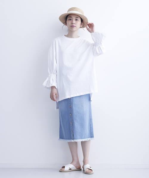 MERLOT（メルロー）の「キャンディスリーブカットソー6548（Tシャツ/カットソー・レディース・グレー/ピンク/ブラック/ホワイト・FREE）」の9枚目の写真