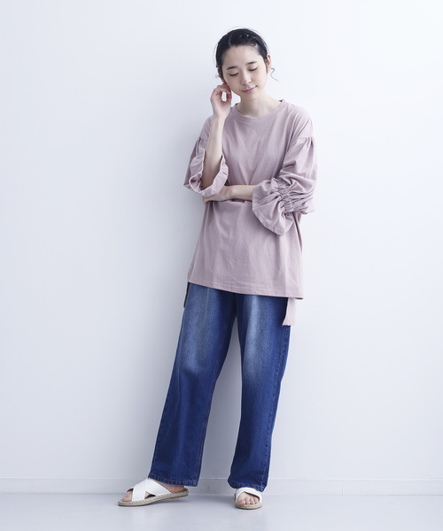 MERLOT（メルロー）の「キャンディスリーブカットソー6548（Tシャツ/カットソー・レディース・グレー/ピンク/ブラック/ホワイト・FREE）」の6枚目の写真