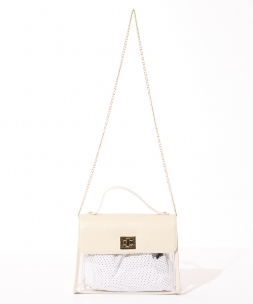 Heather（ヘザー）の「PVCフェイクレザーショルダー　789037（ショルダーバッグ・レディース・ホワイト/ブラック/ピンク・ONESIZE）」の3枚目の写真