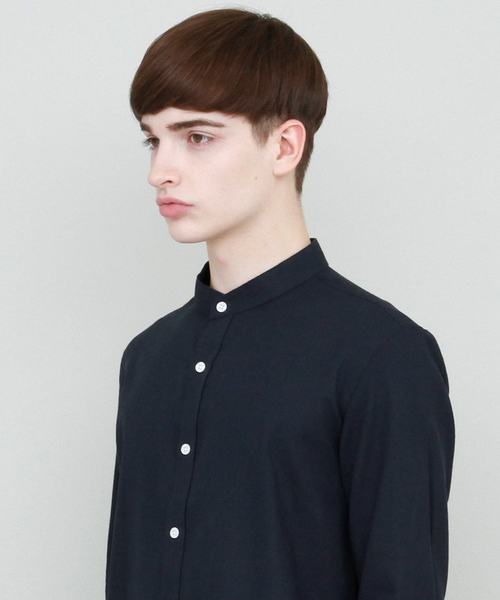 EMMA CLOTHES（エマクローズ）の「バンドカラーリネンシャツ Band collar Linen shirt 3/4 sleeve（シャツ/ブラウス・メンズ・ホワイト/ブラック/ベージュ/ネイビー/カーキ/サックスブルー/アクア・L/M）」の5枚目の写真