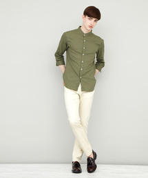 EMMA CLOTHES | バンドカラーリネンシャツ Band collar Linen shirt 3/4 sleeve(シャツ/ブラウス)
