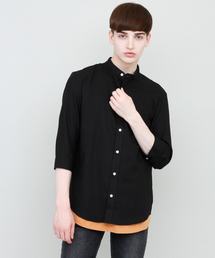 EMMA CLOTHES | バンドカラーリネンシャツ Band collar Linen shirt 3/4 sleeve(シャツ/ブラウス)