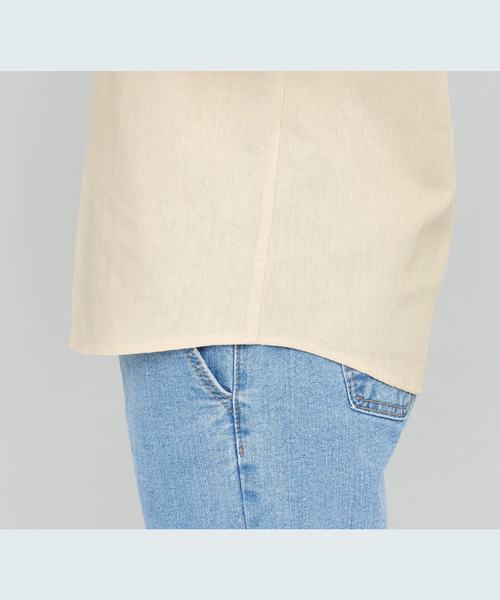 EMMA CLOTHES（エマクローズ）の「バンドカラーリネンシャツ Band collar Linen shirt 3/4 sleeve（シャツ/ブラウス・メンズ・ホワイト/ブラック/ベージュ/ネイビー/カーキ/サックスブルー/アクア・L/M）」の18枚目の写真